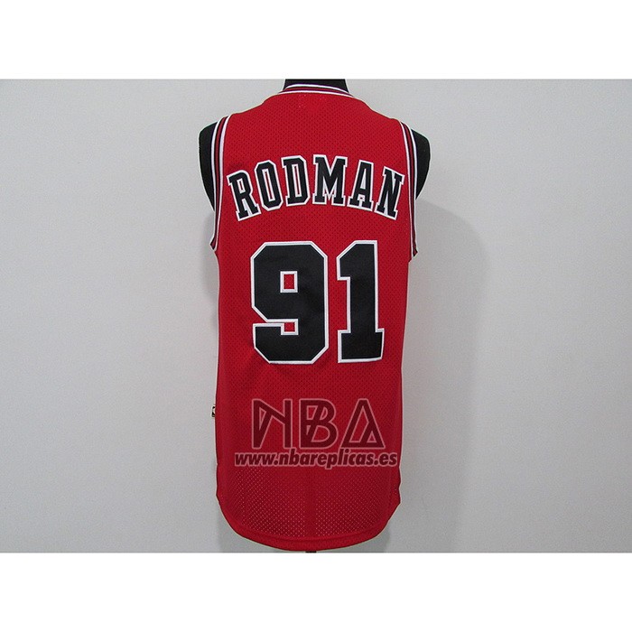 Camiseta Chicago Bulls Dennis Rodman NO 91 Mitchell & Ness 1997-98 Rojo